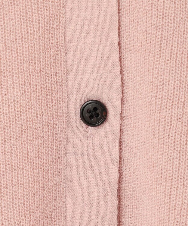 UNFILO ファインアルパカ 襟付きカーディガン ピンク