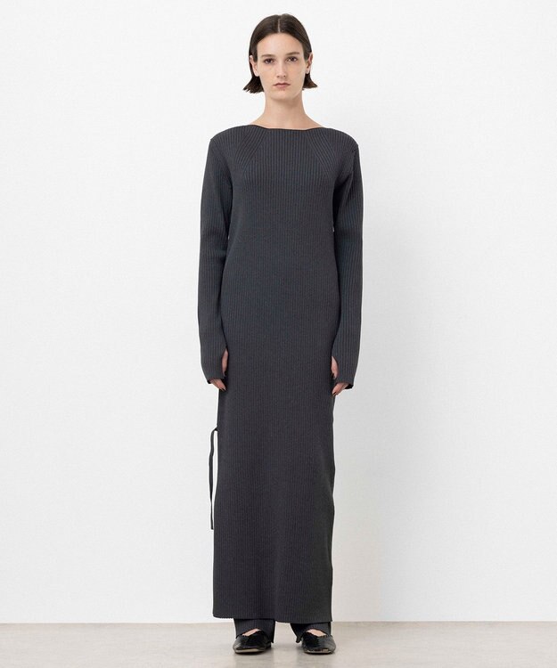 NAVE 【ReNAVE・洗える】スポンディッシュワイドリブワンピース グレー系