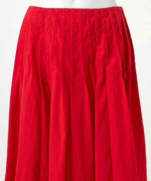 23区 【エステータ】エンシュクライト ピンタック フレアスカート レッド系