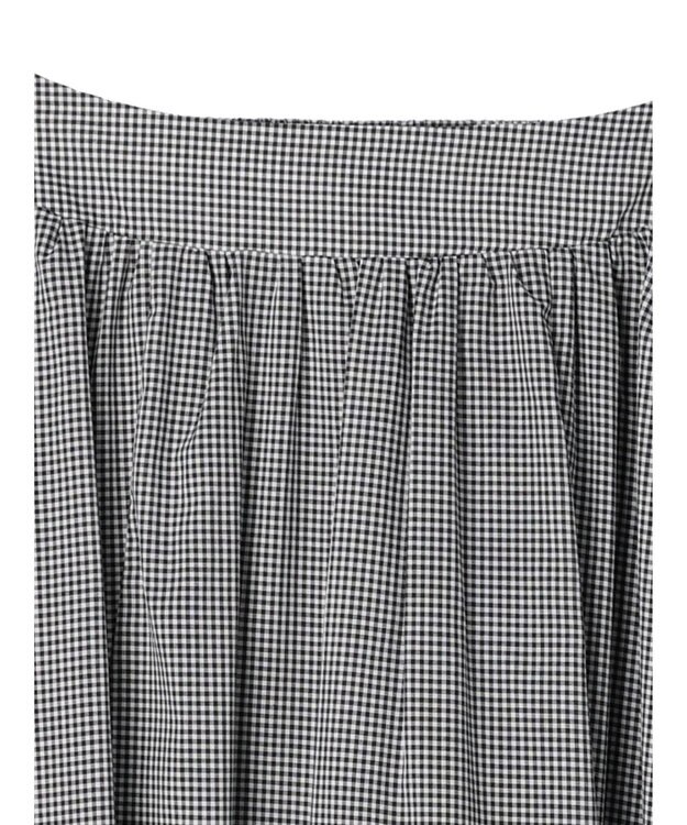 earth music&ecology ギャザーフレアスカート Gingham Check