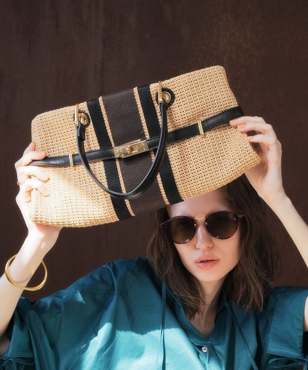 YECCA VECCA 【A4対応】2wayライントートバッグ Beige