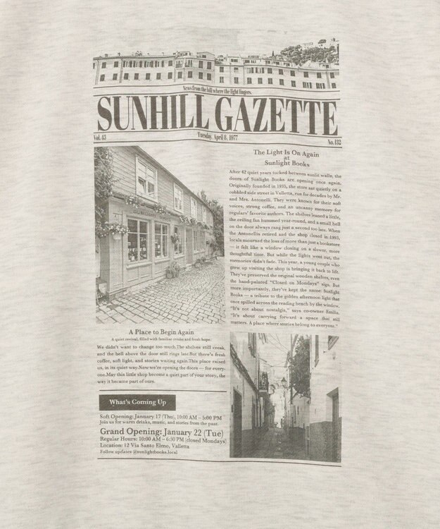AMERICAN HOLIC News paperスウェット Gray Mixture