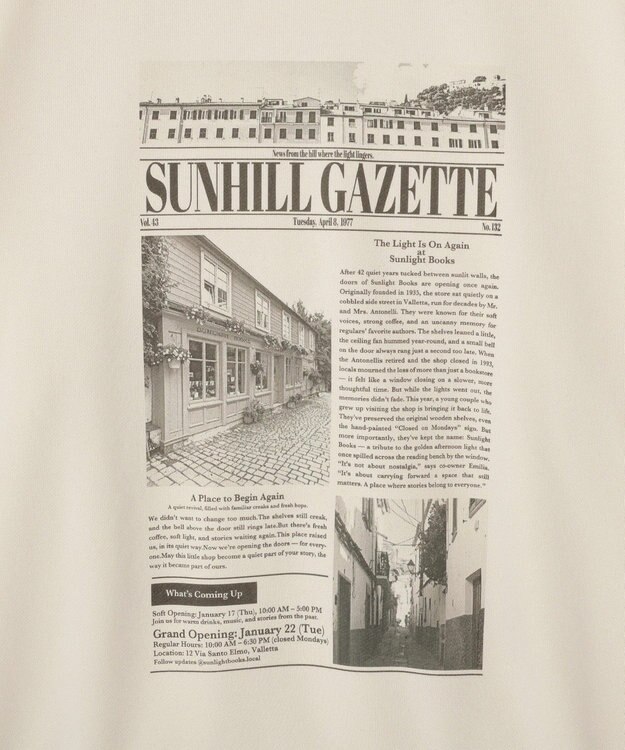 AMERICAN HOLIC News paperスウェット Ivory