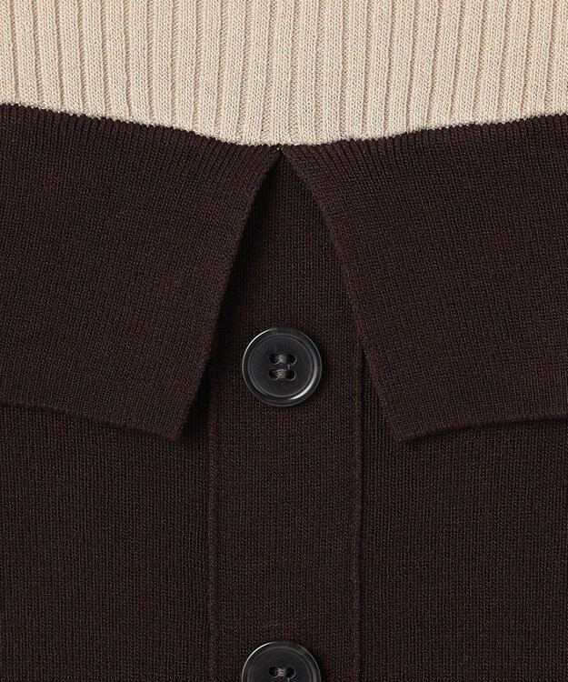 ANY SIS L ビスチェ風 長袖 ニット チョコレート×ライトベージュ