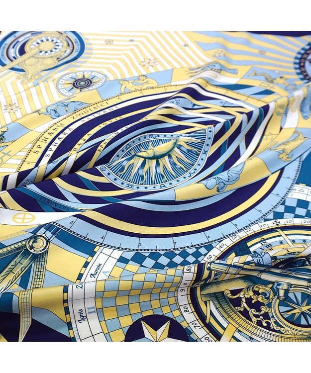 Marca ＜春の新色！＞【Marcaオリジナル】12宮   大判 シルクツイル スカーフ ネイビー