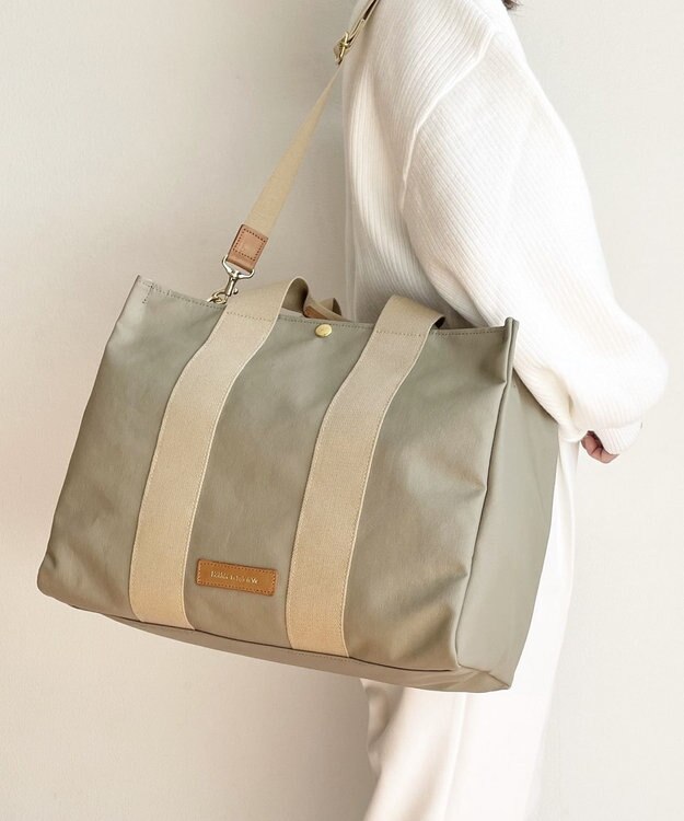 Hekhèr Le Style de Vie 【日本製 / A4サイズ対応 / 2WAY】PUコートコットンキャンバス トートバッグ large ベージュ