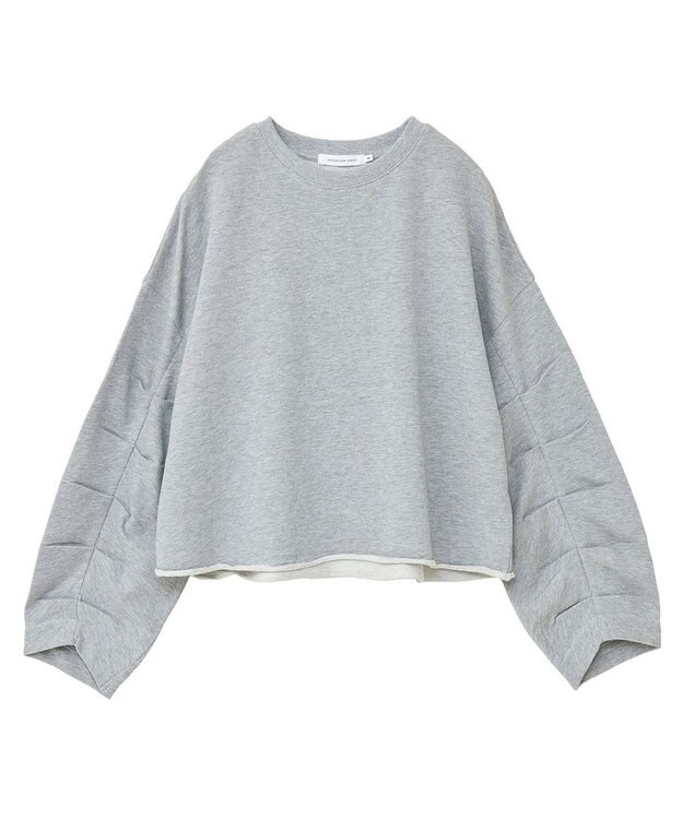 AMERICAN HOLIC ミニ裏毛タックスリーブショートプルオーバー2 Light Gray Mixture