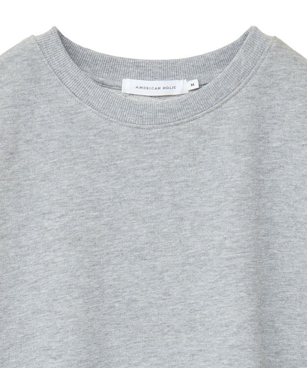 AMERICAN HOLIC ミニ裏毛タックスリーブショートプルオーバー2 Light Gray Mixture