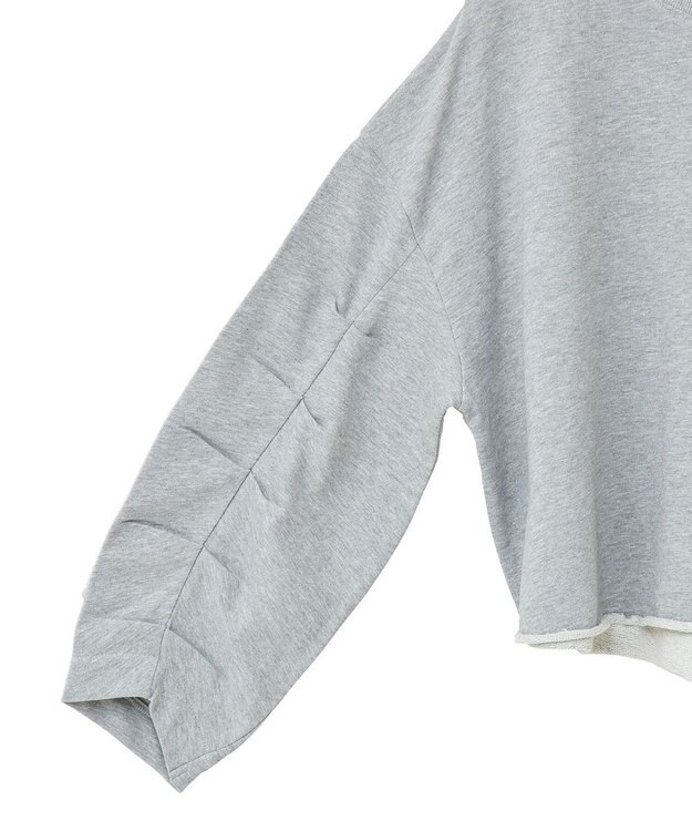 AMERICAN HOLIC ミニ裏毛タックスリーブショートプルオーバー2 Light Gray Mixture