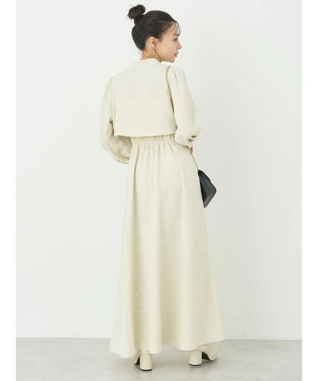 earth music&ecology ＳＥＴ２点ジャガードボレロ＋ワンピース Ecru