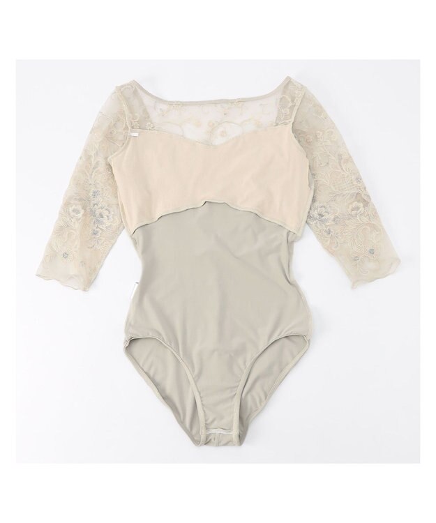 Chacott 【Nela ライン】6分袖レオタード エバーグリーン