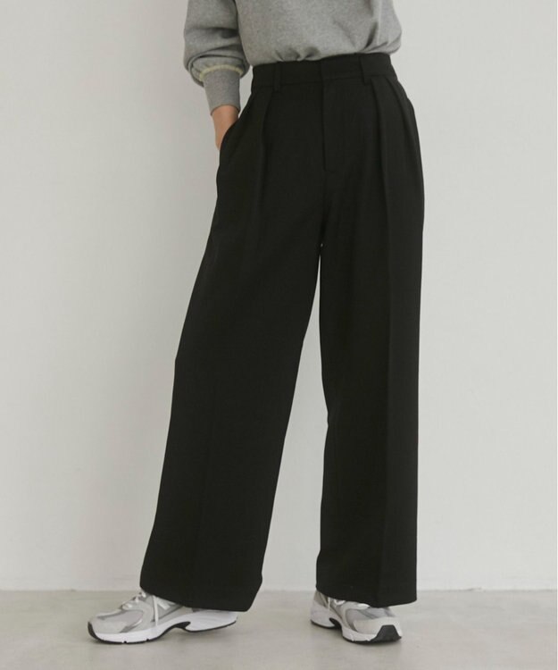 WEGO 【ANGIE VINTAGE/SMLサイズ展開】２タックワイドスラックス ブラック