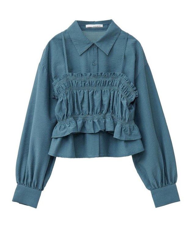 Green Parks ・ＥＬＥＮＣＡＲＥ　ＤＵＥ　ビスチェ付ショートシャツ Green