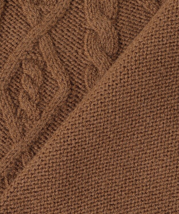 J.PRESS LADIES L 【WEB限定・洗える】 EIGER CORD 求心編み ニット キャメル系