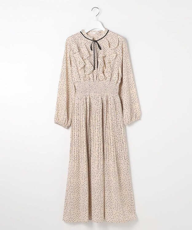 Feroux ウエストシャーリングラッフル ワンピース ベージュ系1