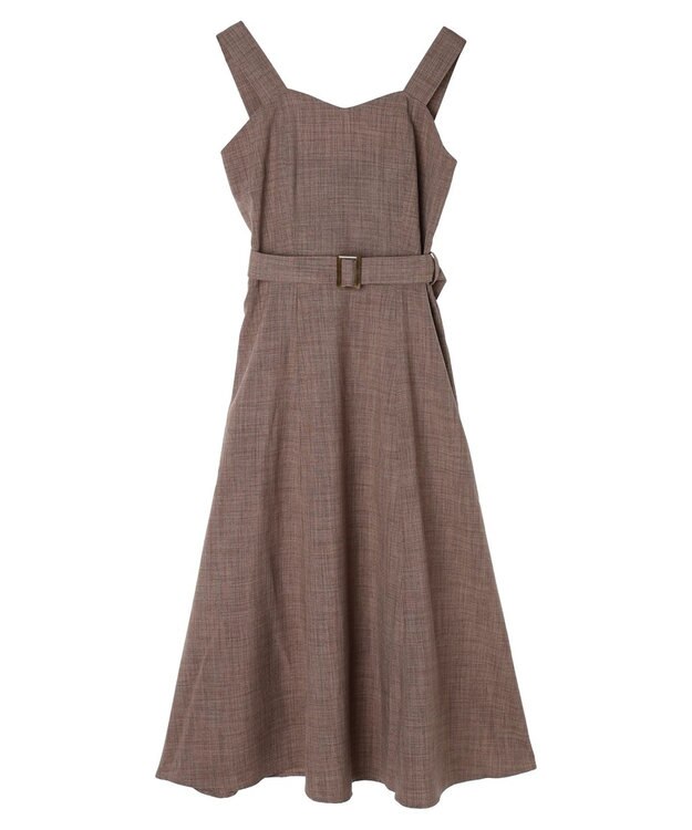 earth music&ecology ベルト付きパネルラインワンピース Brown