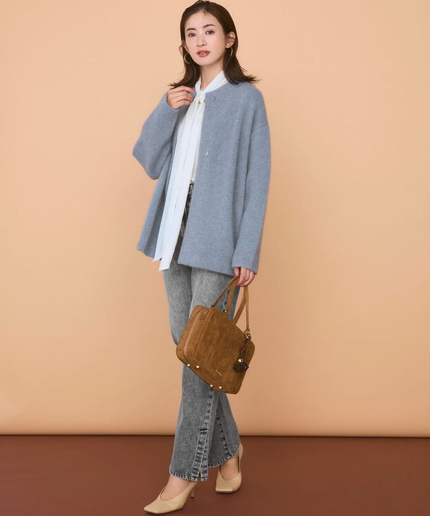 23区 【WEB&一部店舗限定】ボール フリンジ チャーム カーキ×ダークブラウン