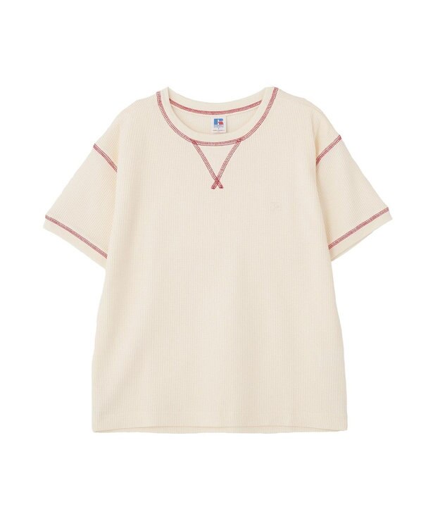 AMERICAN HOLIC 【RUSSELL】ワッフルガゼットTシャツ Ivory