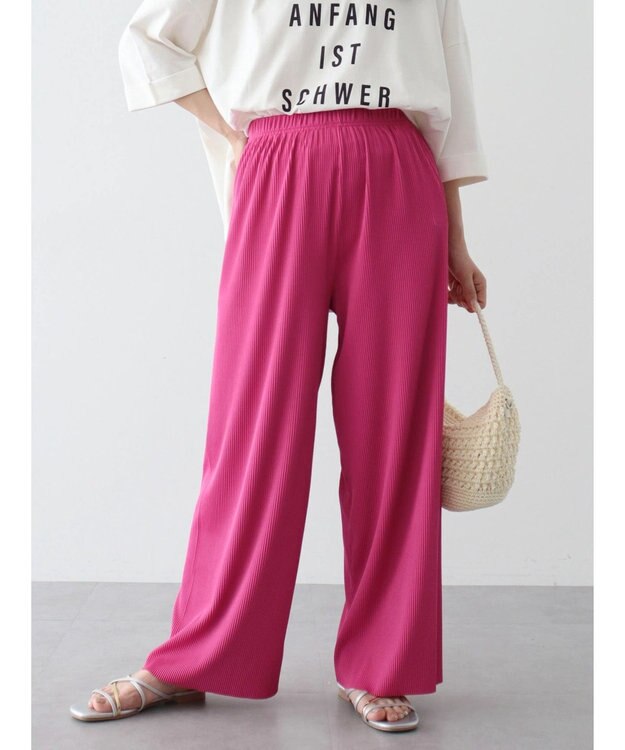 Green Parks セルフカットプリーツ風パンツ Pink