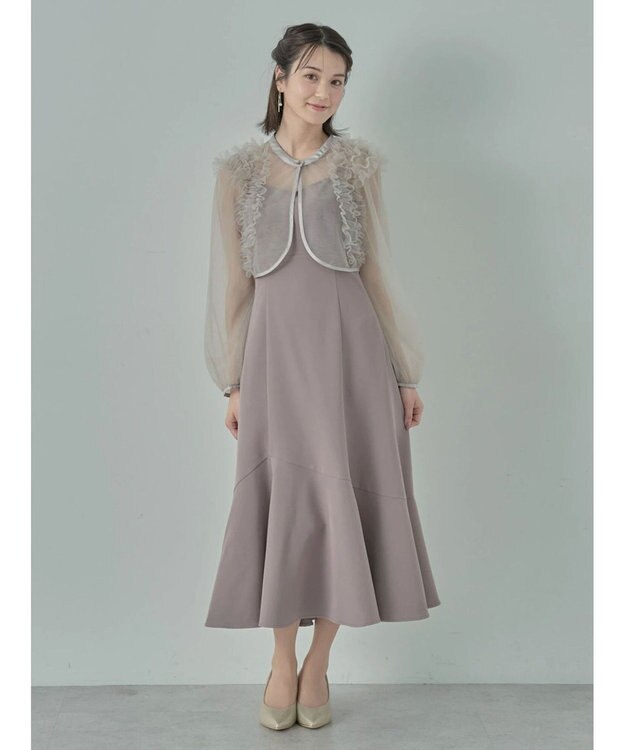 earth music&ecology ＳＥＴ２点チュールブラウス付きキャミワンピース Mocha