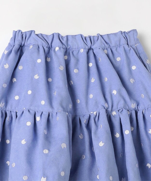 ANY KIDS ネコ×ドット刺繍 スキャッツ ラベンダー