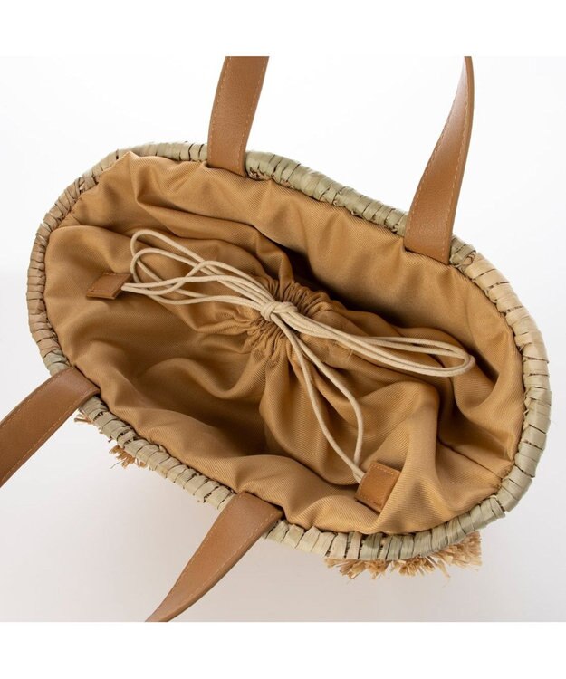 UNBILLION カシュカシュ cachecache / ラフィアフラワー付カゴバッグ ベージュ