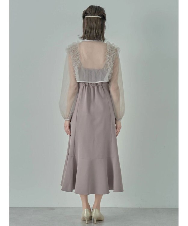 earth music&ecology ＳＥＴ２点チュールブラウス付きキャミワンピース Mocha