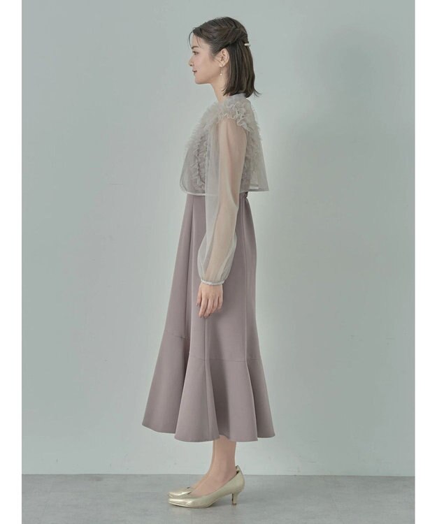 earth music&ecology ＳＥＴ２点チュールブラウス付きキャミワンピース Mocha