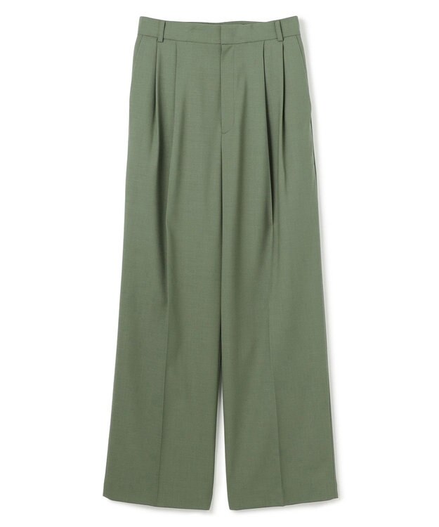 BEIGE， 【GISELe 6月号掲載】OREGANO / サマーウールタックワイドパンツ Olive