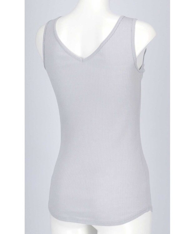 une nana cool 綿100% リブ編みコットン タンクトップ GY