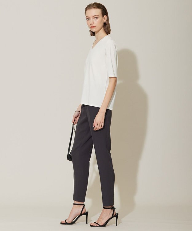 ICB 【WEB限定カラーあり・接触冷感・UVケア・洗える】 シンセティックハイゲージ 半袖ニット オフホワイト系