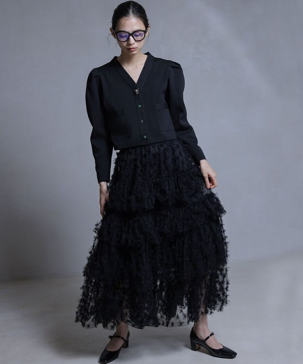組曲 S 【組曲×setsuko sagittaire】ケーキチュール スカート ブラック系