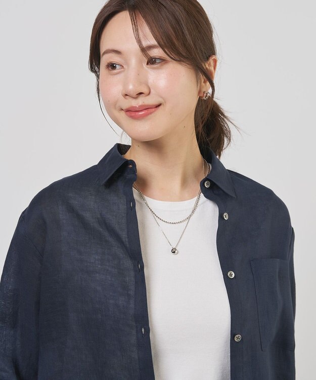 J.PRESS LADIES ドロップ 2連 ネックレス シルバー系