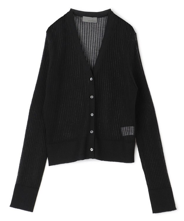 uncrave シアー リブ ニット カーディガン（uncrave STANDARD） ブラック