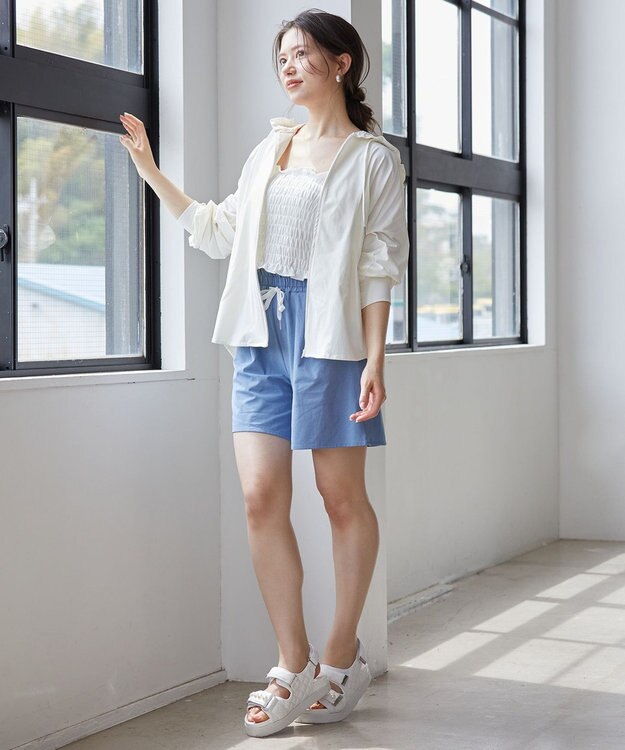 Feroux 【接触冷感・UVカット・吸水速乾】ラッシュガードハーフ パンツ ブルー系