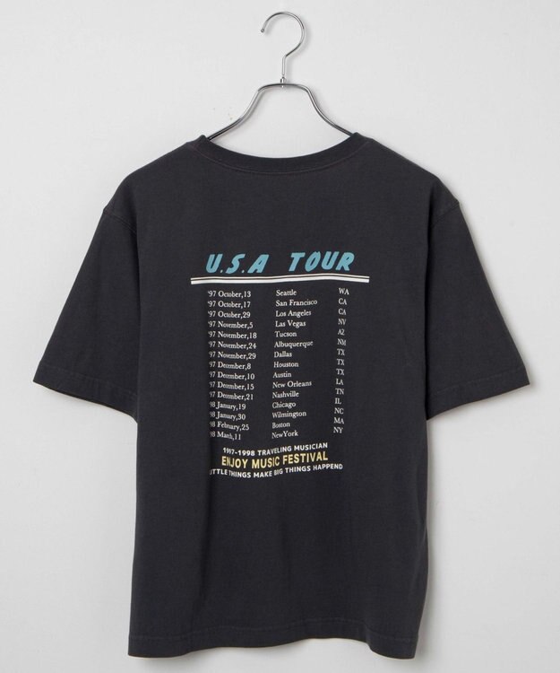 WEGO ヴィンテージライクグラフィックTシャツ スミクロ