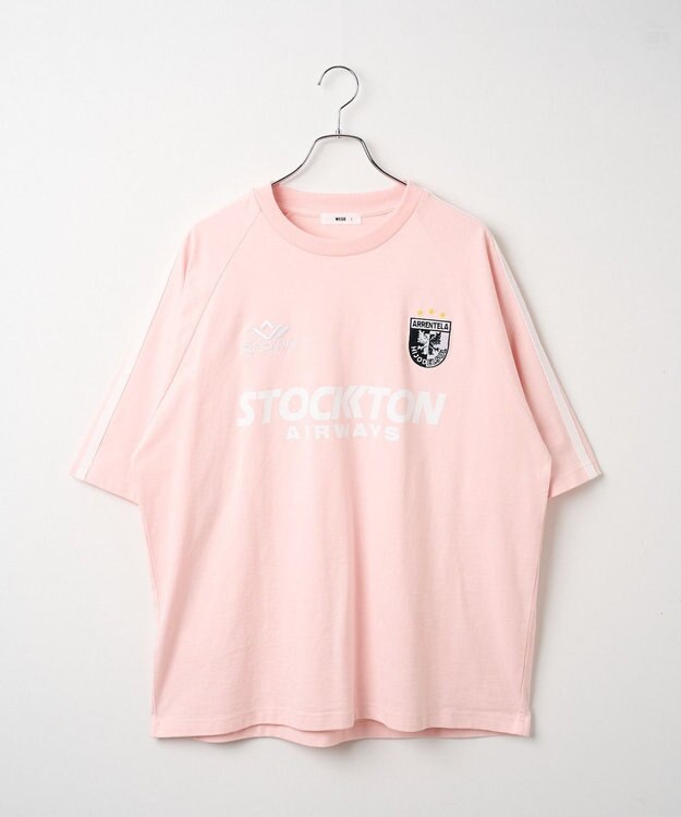 WEGO 【ユニセックス着用ITEM/手洗い可/MLサイズ】ラインゲームロゴT ピンク