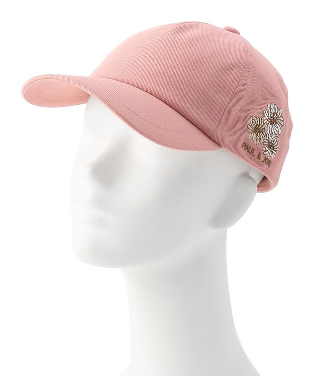MOONBAT PAUL & JOE ACCESSOIRES 綿100%キャップ クリザンテーム刺繍 ペールピンク