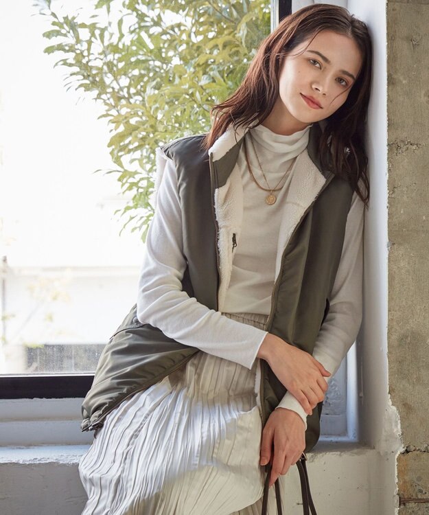 23区 【SLOW/一部店舗限定】フラッフィコットン タートルネックカットソー ホワイト系