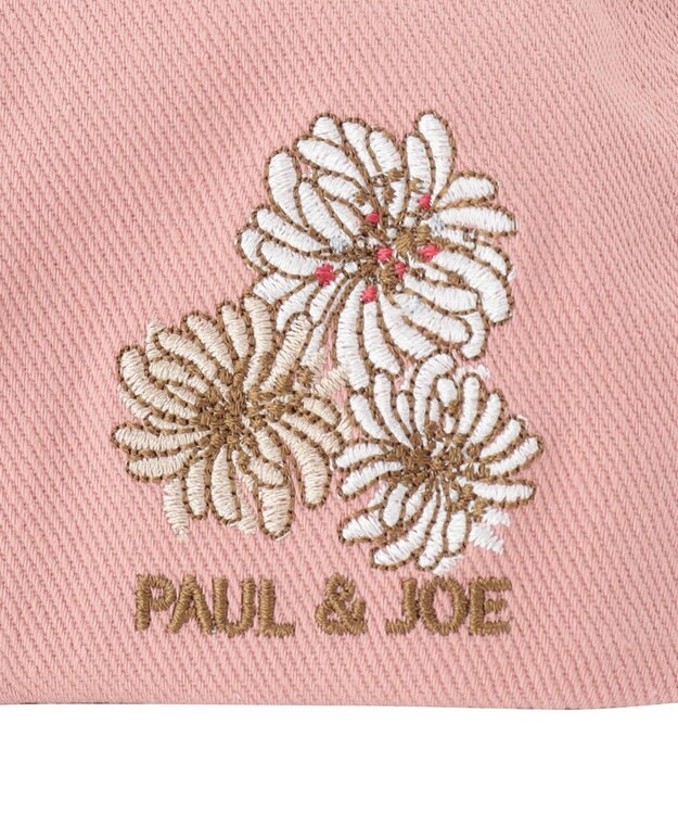 MOONBAT PAUL & JOE ACCESSOIRES 綿100%キャップ クリザンテーム刺繍 ペールピンク
