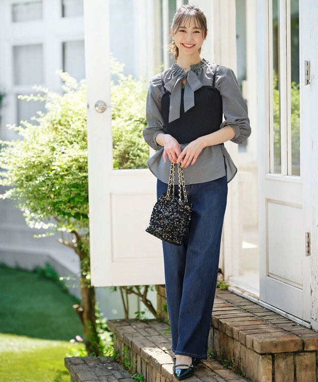 ANY SIS 【洗える】セミワイド デニムパンツ インディゴ