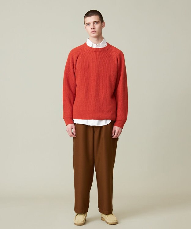 J.PRESS YORK STREET 【UNISEX】ウールカシミヤ クルーネックニット オレンジ系