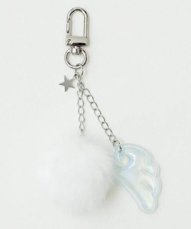 WEGO ファーエンジェルキーホルダー サックス