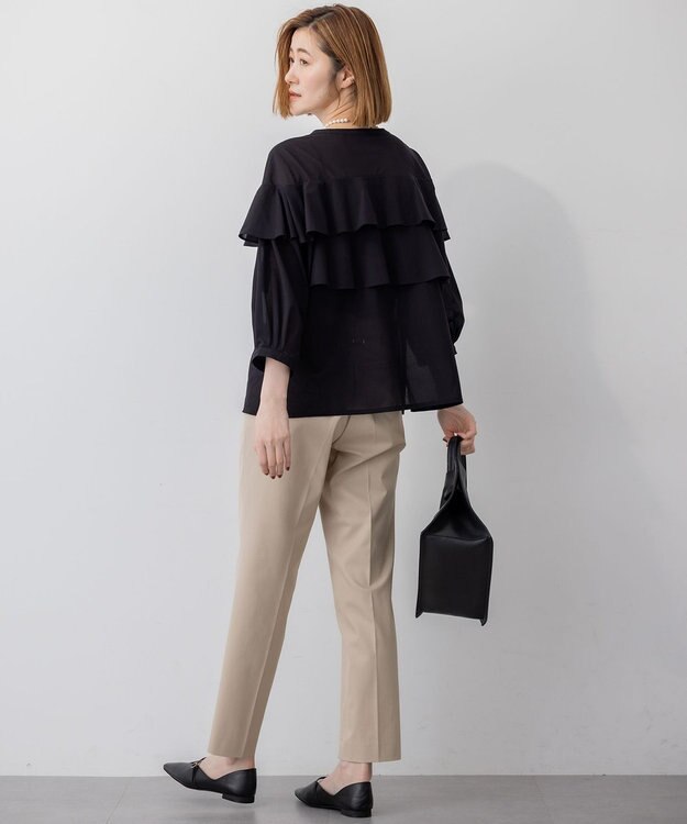 23区 S 【UVケア/洗える】コンパクトクロス テーパード パンツ ベージュ系