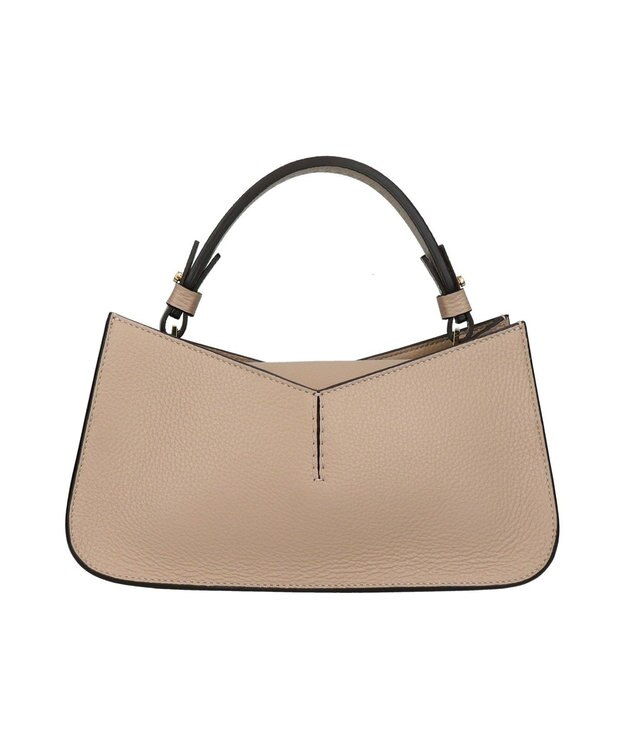INTER-CHAUSSURES 【LORISTELLA】Vカットレザー２WAYハンドバッグ ライトベージュ
