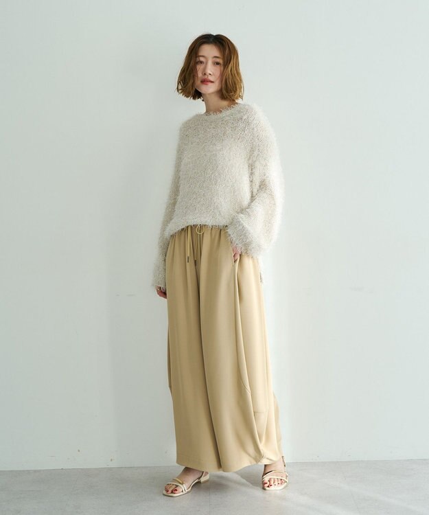 YECCA VECCA ラメ混シャギーニット Ivory