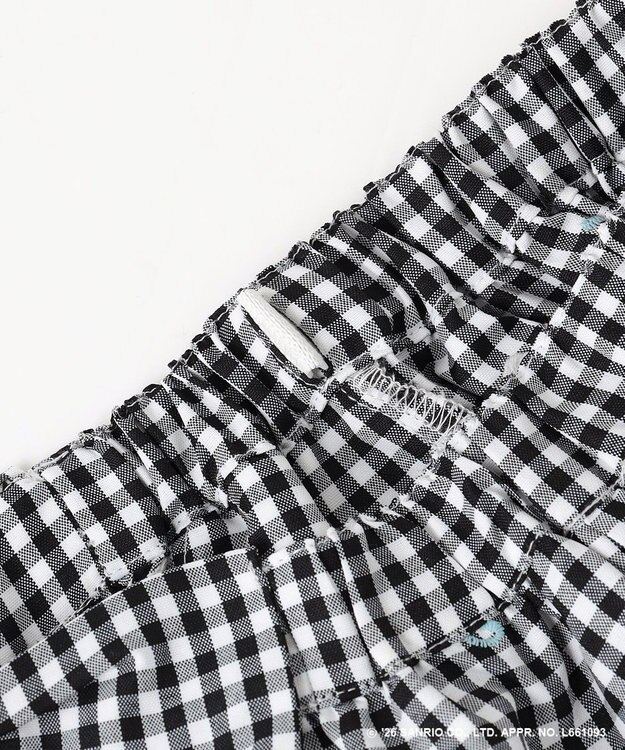 ANY KIDS 【シナモロール×ANY KIDS】刺繍 ギンガムキュロット ブラック×ギンガム