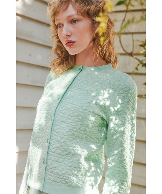 TOCCA 【洗える】FLUFF FLOWERS カーディガン ペールグリーン系