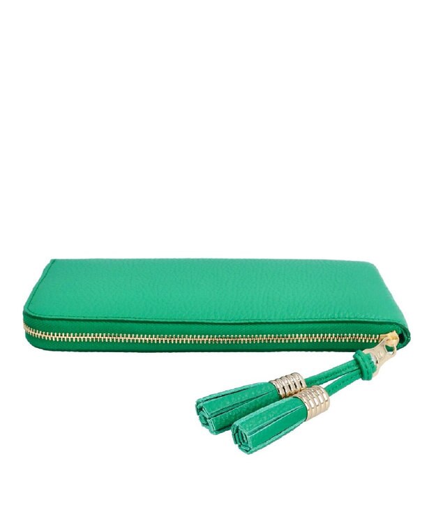 Atelier nuu 日本製 タッセルレザー loop ロングウォレットS グリーン