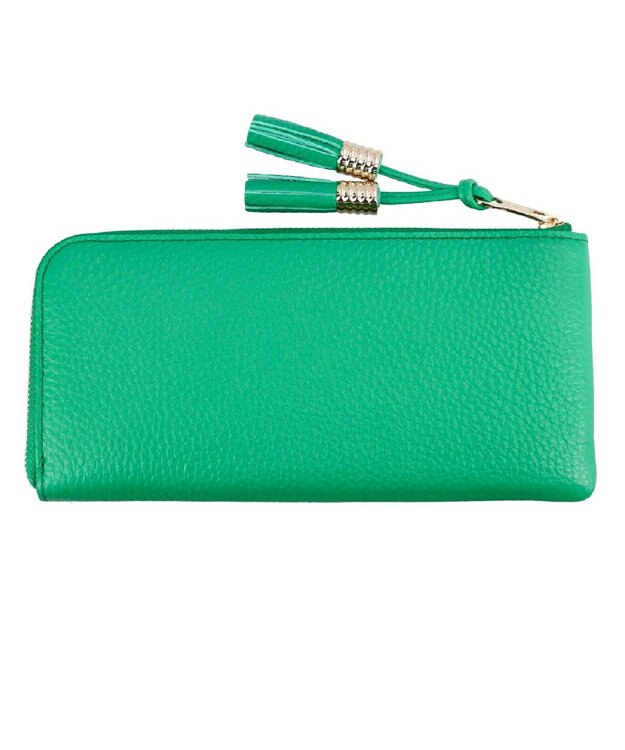 Atelier nuu 日本製 タッセルレザー loop ロングウォレットS グリーン